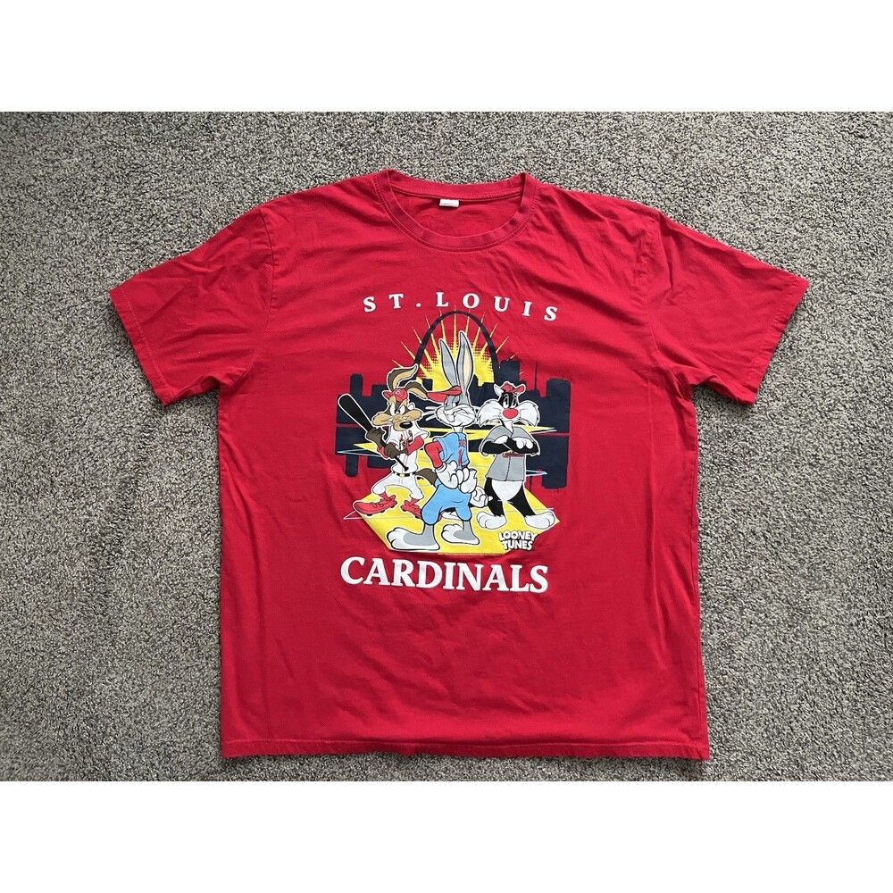 St Louis Cardinals 2023 Theme Looney Tunes Shirt Size Adult Size 2XL Bugs Daffy